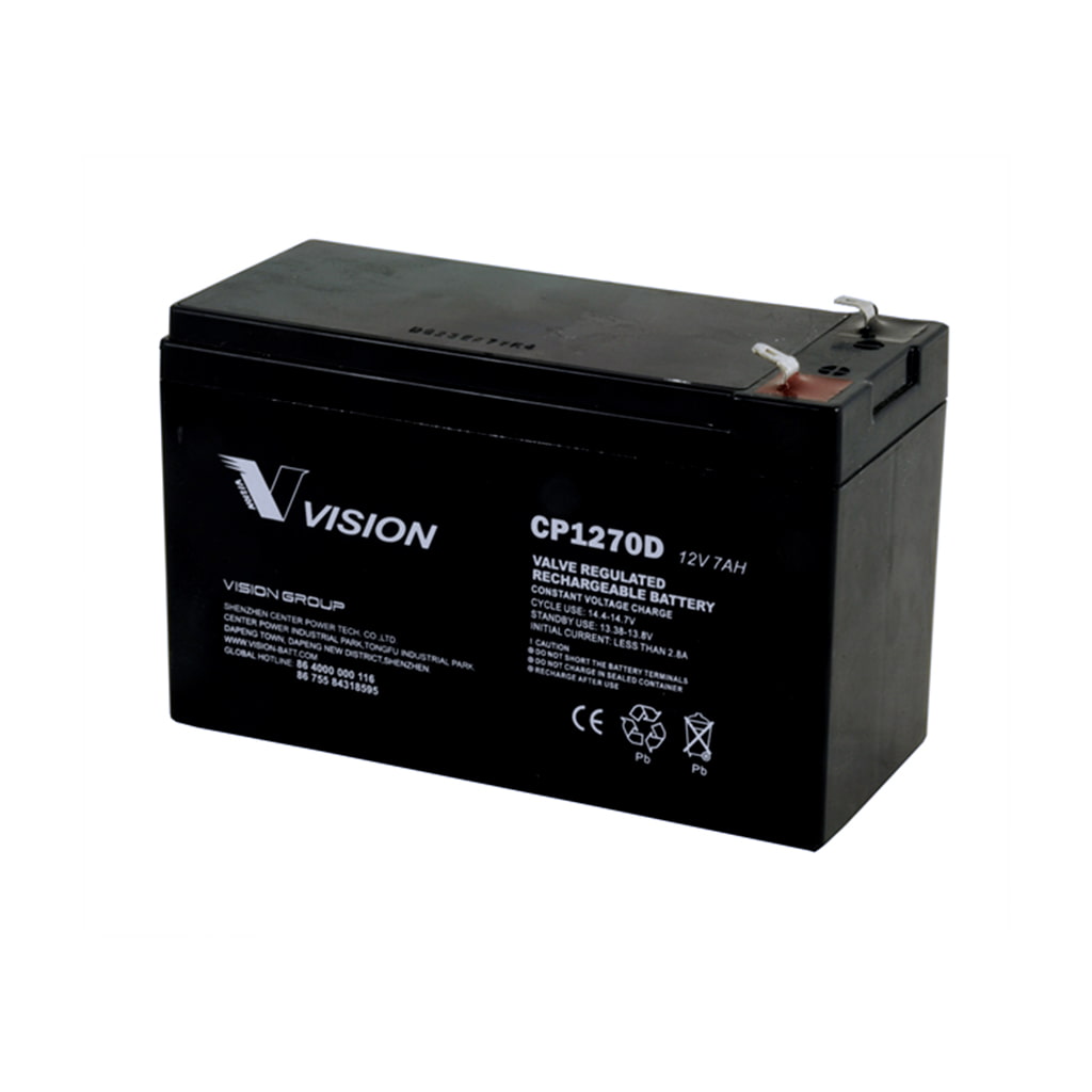12V/7Ah Monoblock-AGM 12v 7Ah (C20) CP1270 VISION BATTERY