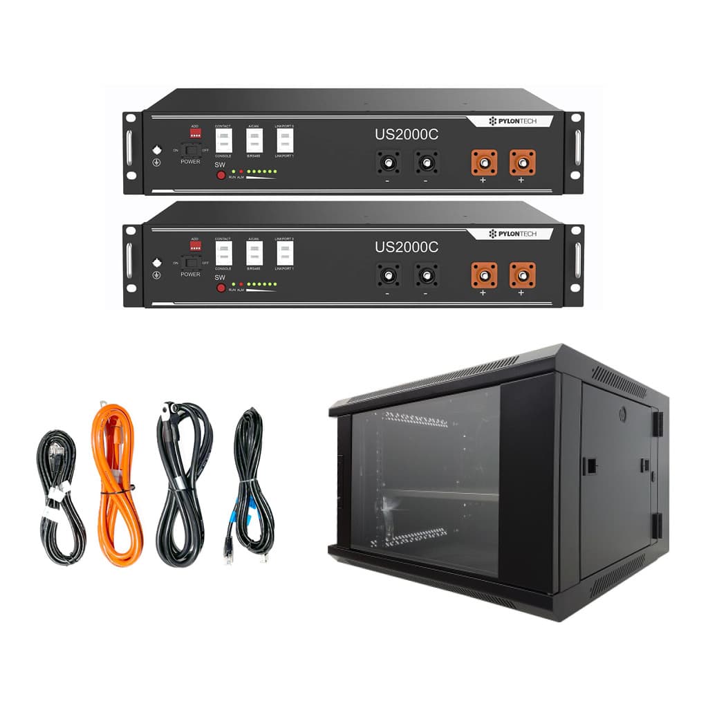 Lithium-Batterie 48v 4,8kWh 6000 Zyklen 90% DoD | 2xUS2000C - PYLONTECH