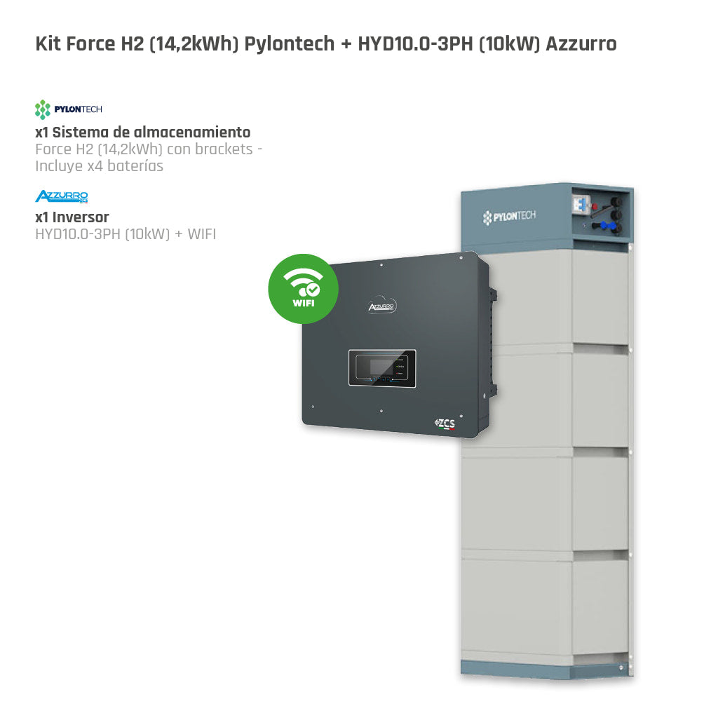 Azzurro/ZCS Kit Pylontech Force H2 (14,2kWh) + Azzurro HYD10.0-3PH (10kW)