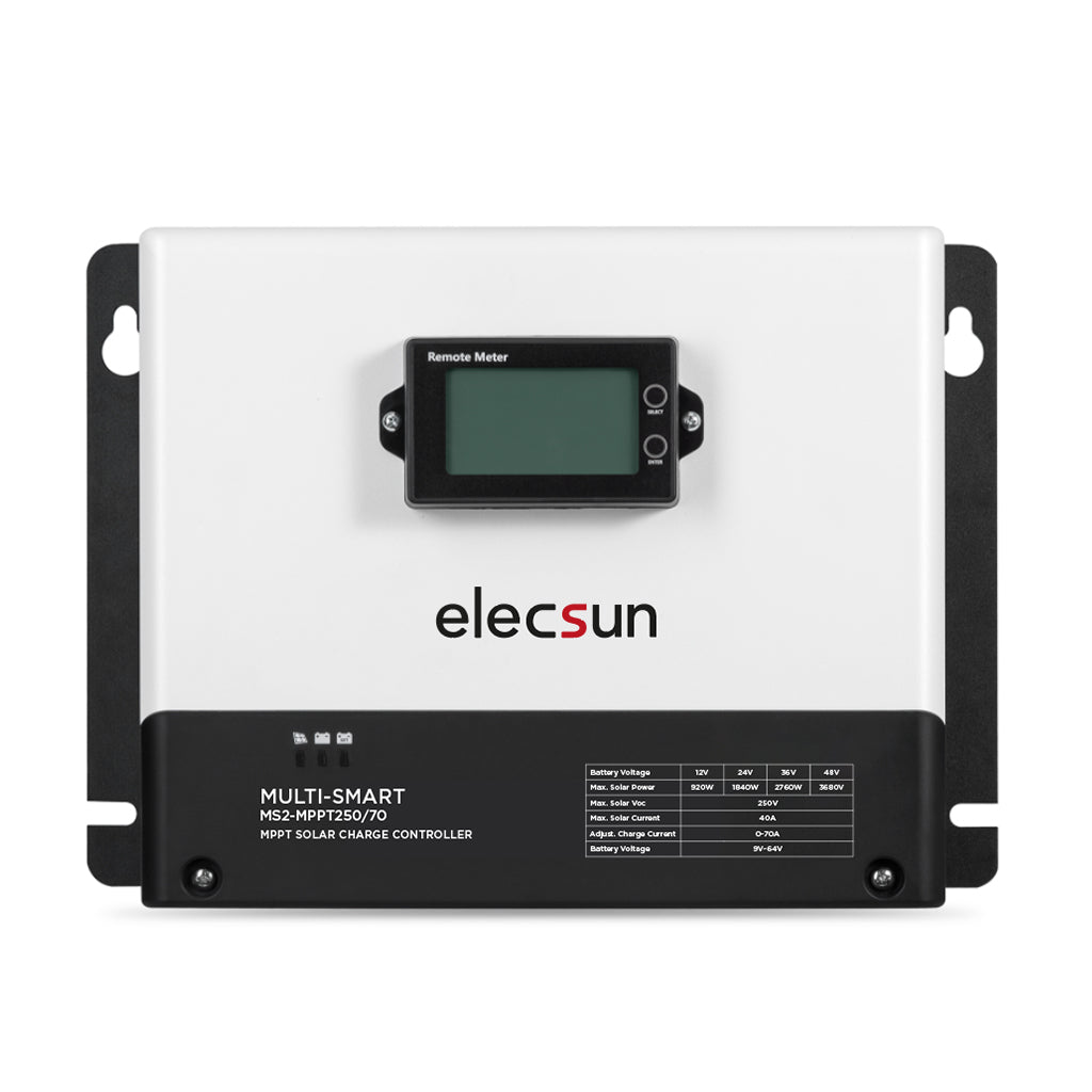 Regulador maximizador 250/70A 12/24/36/48V 250V MULTI-SMART MS2-MPPT250/70 mit bluetooth und display - ELECSUN