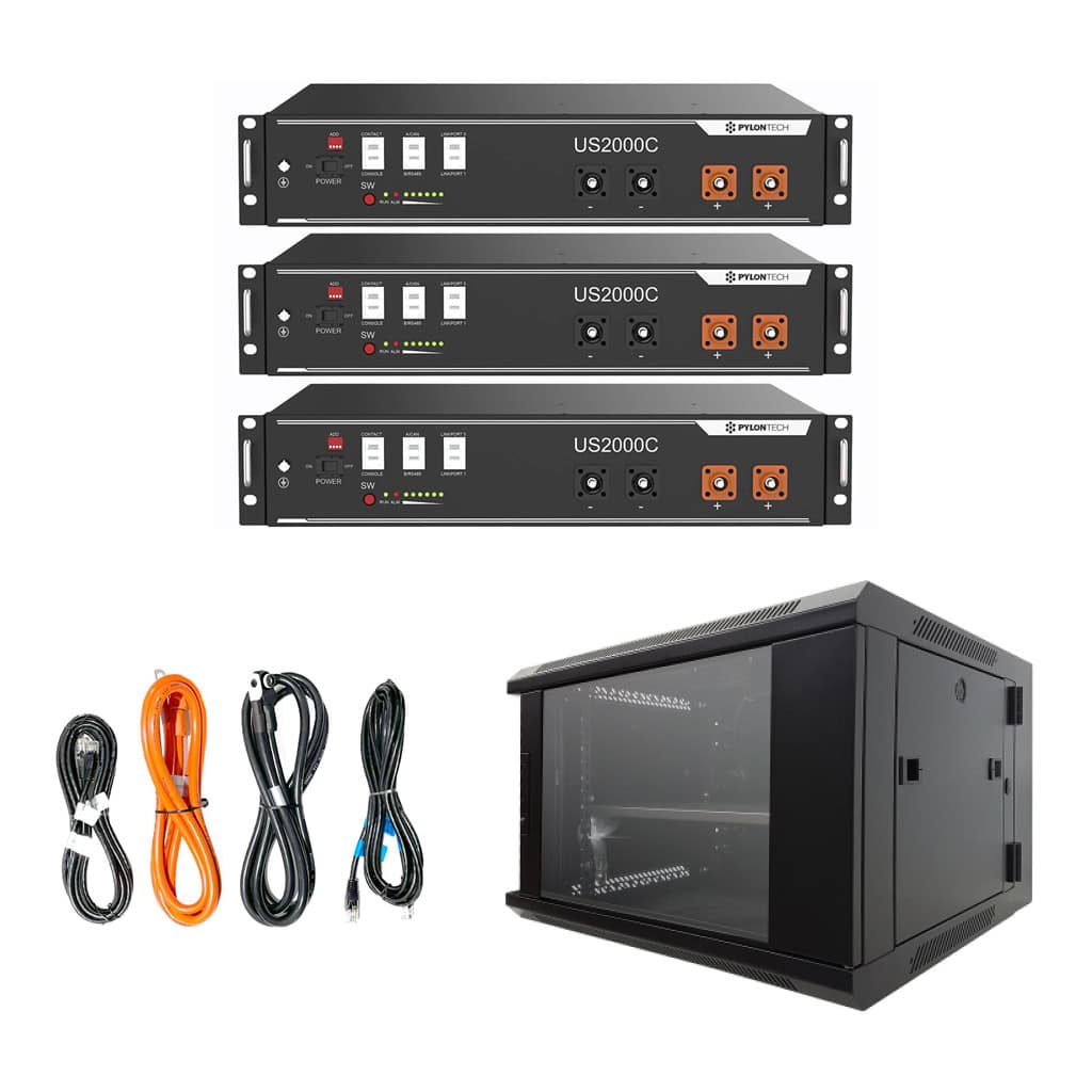 Lithium-Batterie 48v 7,2kWh 6000 Zyklen 80% DoD | 3xUS2000C - PYLONTECH