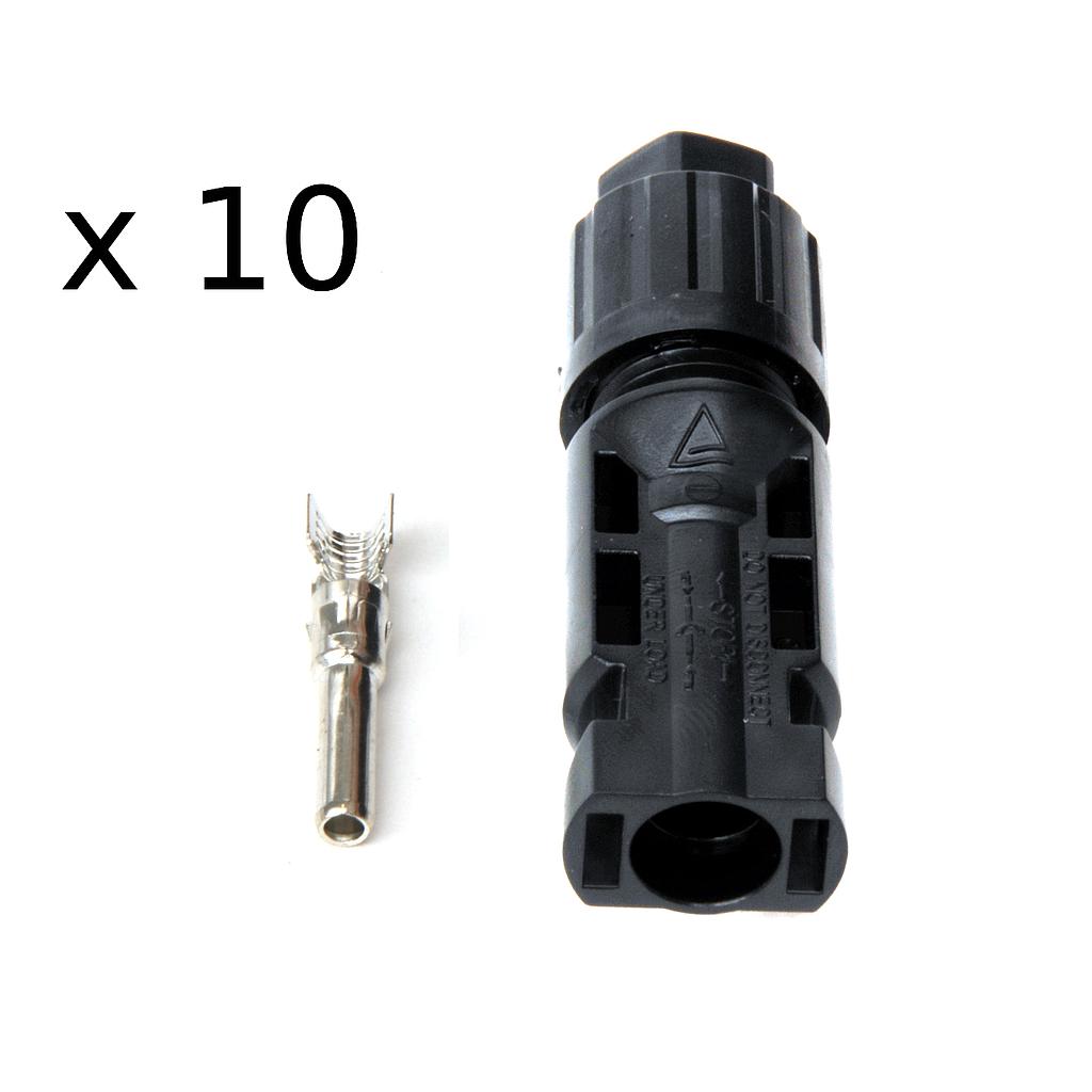 Steckverbinder macho 6 mm genérico T4 caja de 10 unidades - TECHNO SUN
