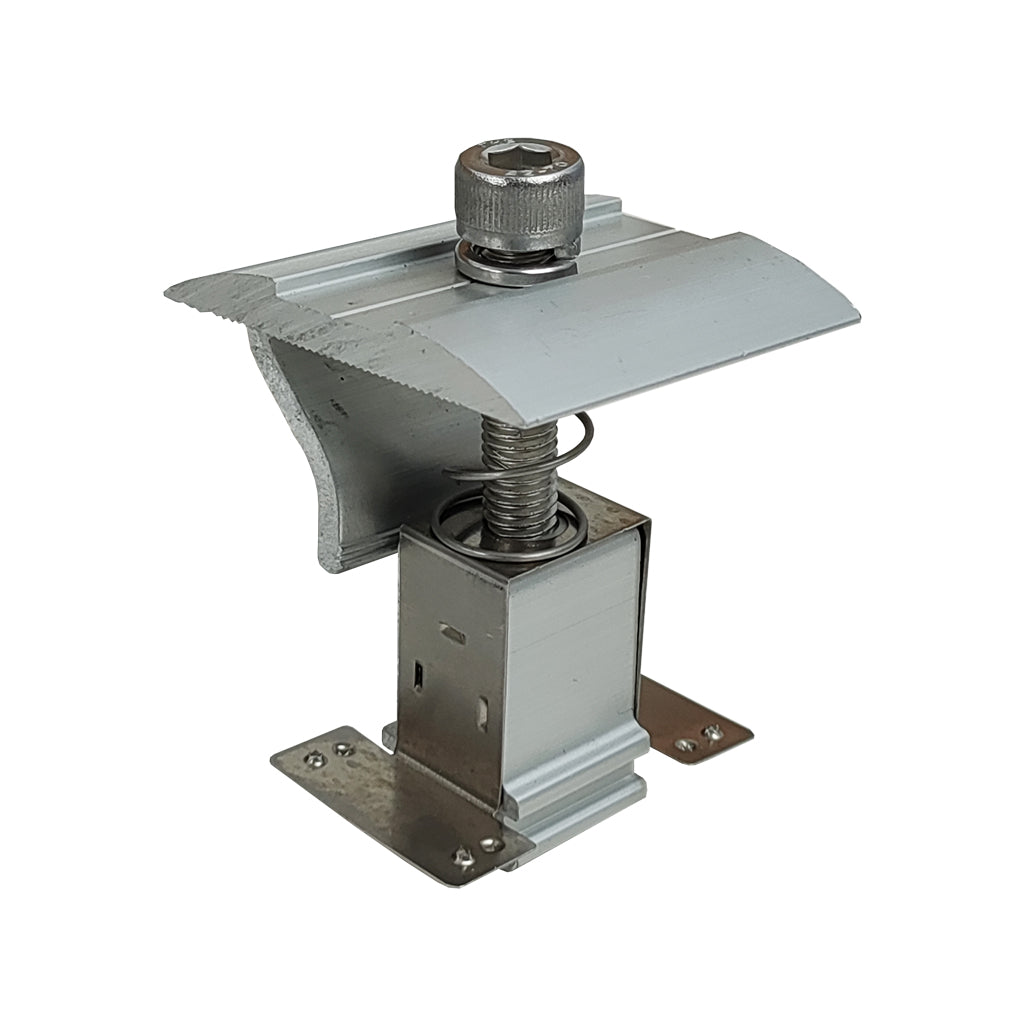 Presor universal (omega/zeta, anodizado plata) ajustable 30 a 35mm mit muelle und clip toma tierra | Serie TS - TECHNO S