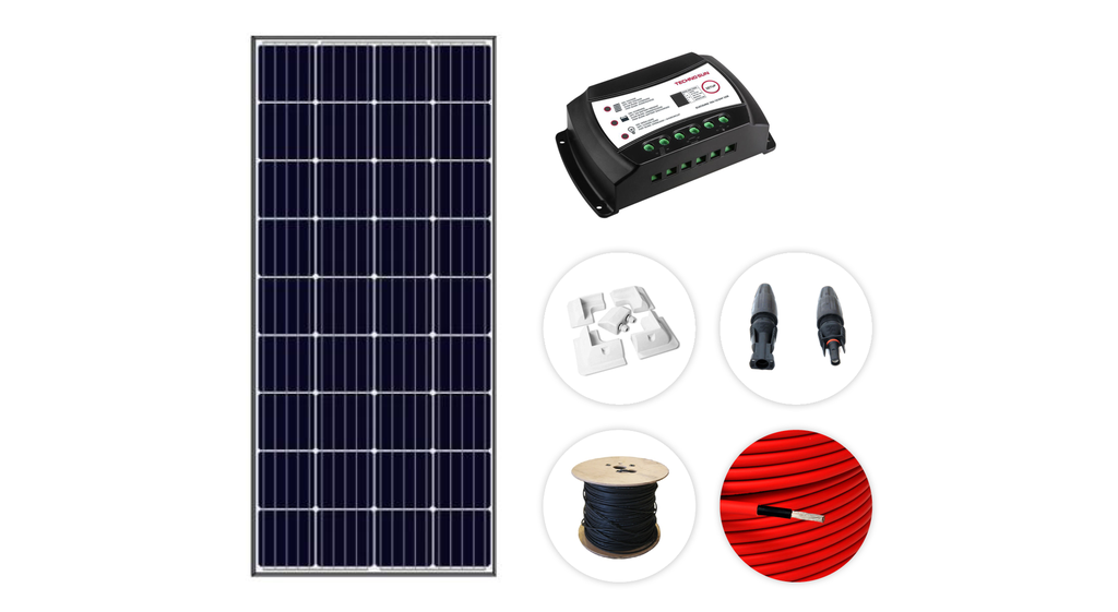 Kit solar Caravana 12V 1000Wp/día mit estructura de fibra ABS