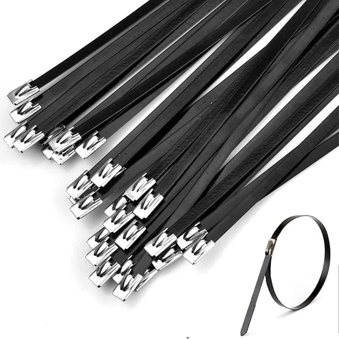 Bridas negras de acero inoxidable 304 autobloqueo - Abmessungen 400x4,6mm (30 uds.)