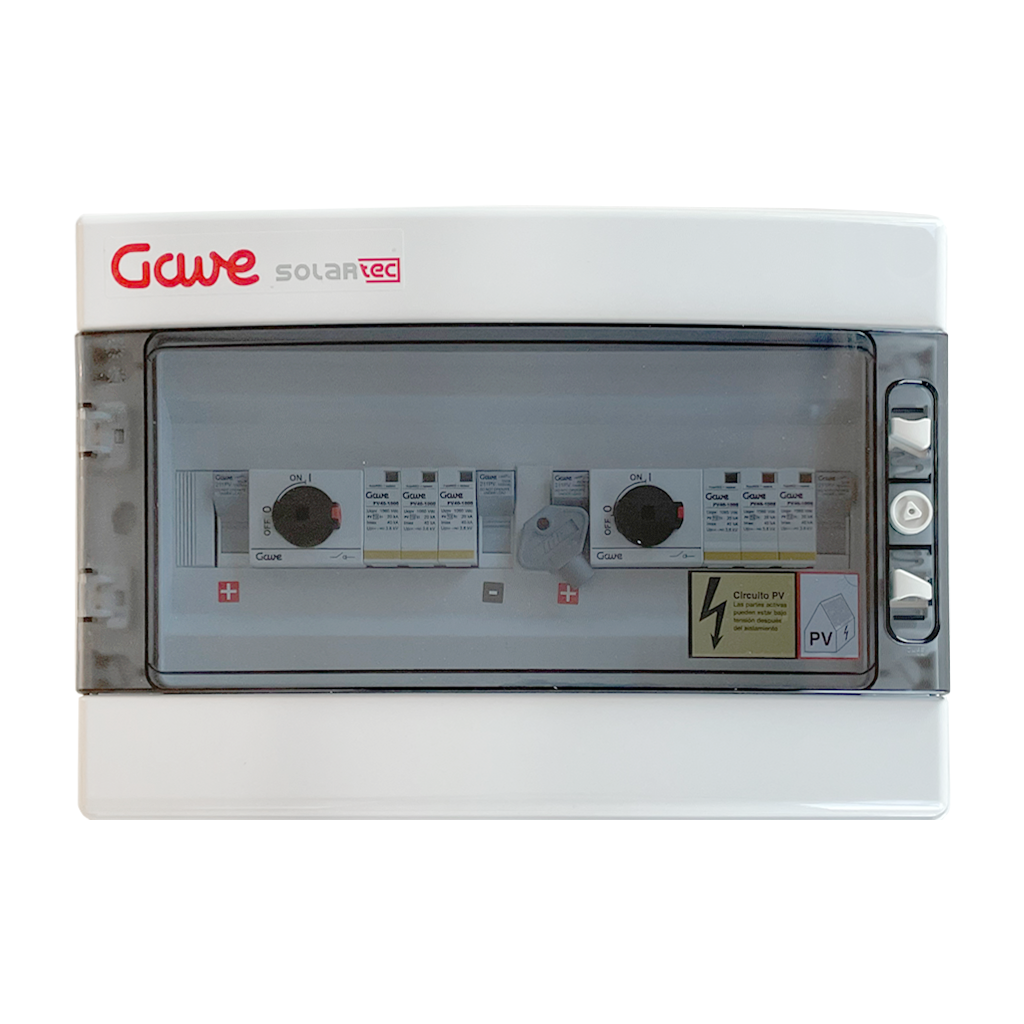 GAVE STM 2/2 Gehäuse mit protecciones | 2 MPPT| Sicherung 20A | 1+1 Strings | 1000V DC | Disyuntor 25A + 25A