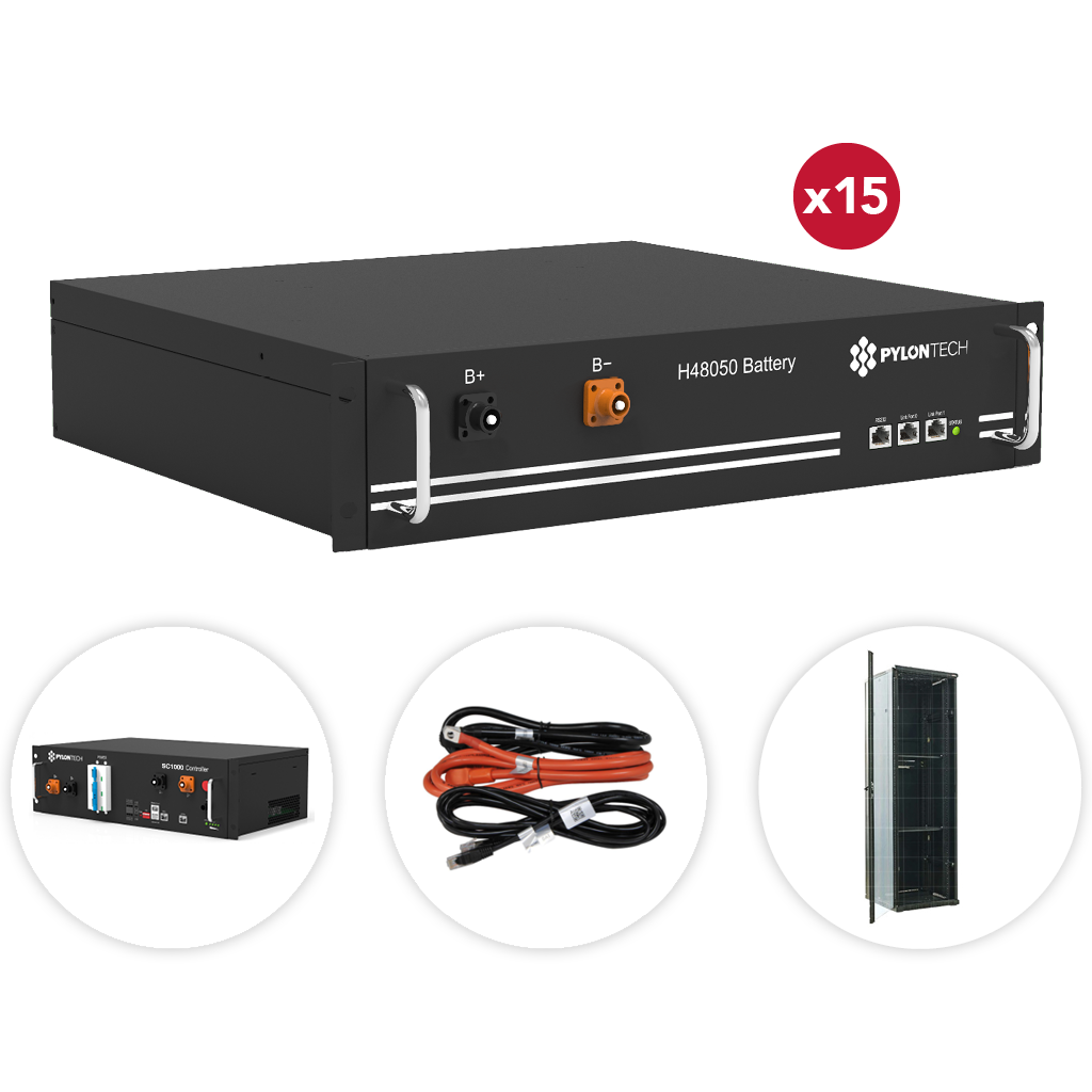 Lithium-Batterie | 36kWh | 15 x H48050 | Powercube H1 | Pylontech