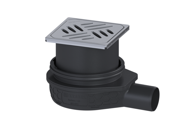 KESSEL Bodenablauf Der Ultraflache 79 DN 50, Designrost Kessel - Art Nr. 44700.62