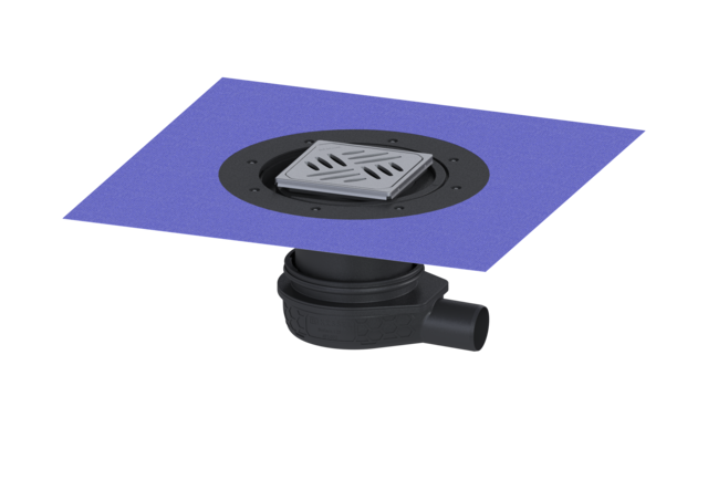 KESSEL Bodenablauf Der Ultraflache 79 DN 50, Variofix, Designrost Kessel - Art Nr. 44700.52