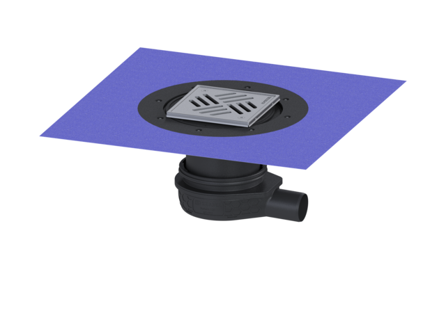 KESSEL Bodenablauf Der Ultraflache 79 DN 50, Variofix, Schlitzrost verschraubt - Art Nr. 44700.51