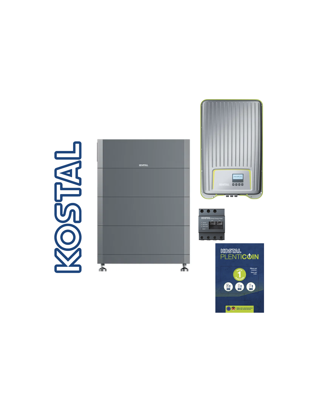 Kostal GmbH Kit 9,6 kWh + 5 kWp (n. 1 HELIVOR 9.6 + n. 1 Piko 5.0-2 MP Plus INT + METER und PLENTICOINS) KIT-KOSTAL-M-5-9.6