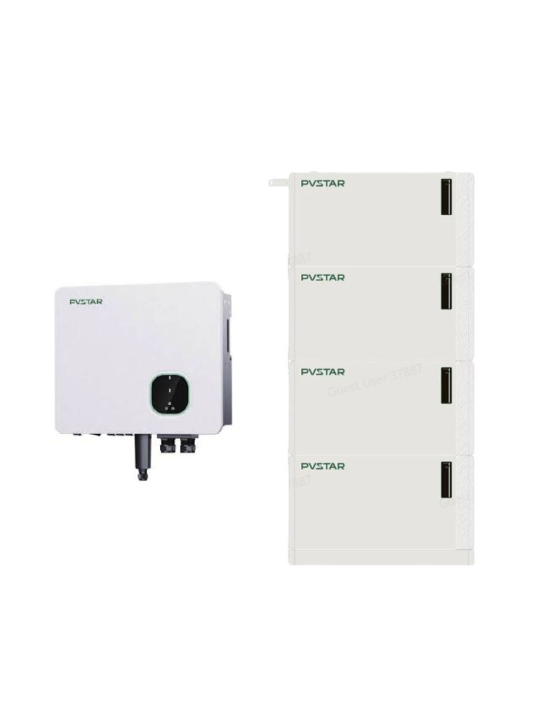 Kit-Selbstverbrauch PVstar: Hybrid-Wechselrichter 5kw + Lithium-Batterie 20.48kWh