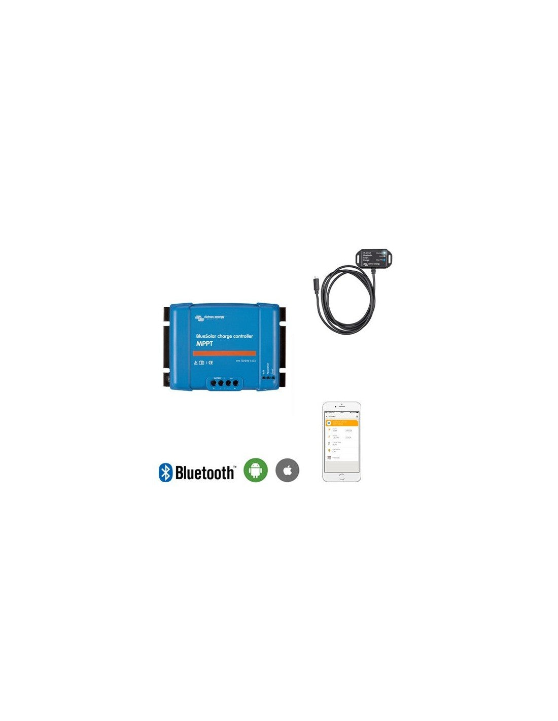 Laderegler 15Ah MPPT 12/24V 75Voc + Bluetooth Victron Energy