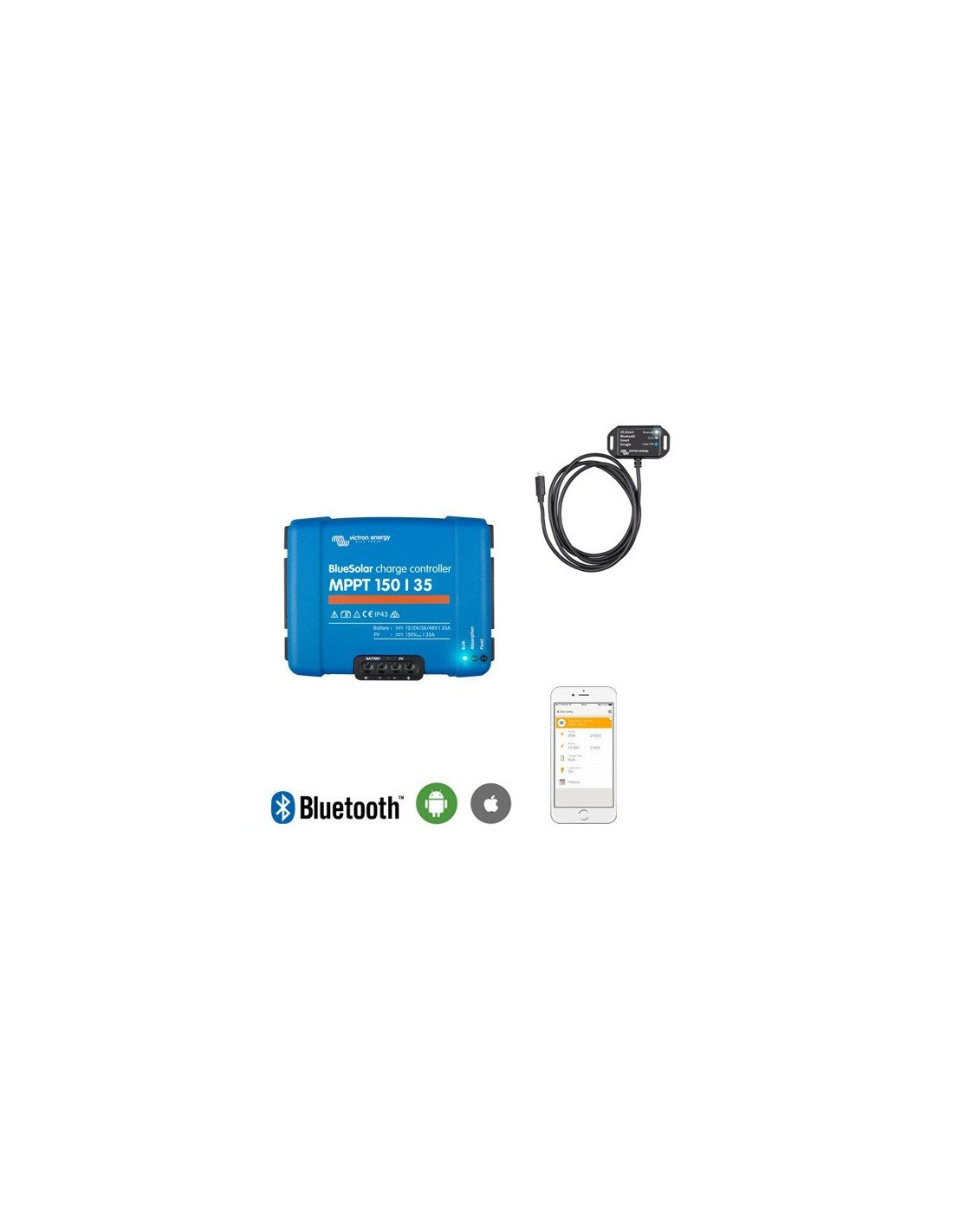 Laderegler 35Ah MPPT 12/24/48V 150Voc + Bluetooth Victron Energy