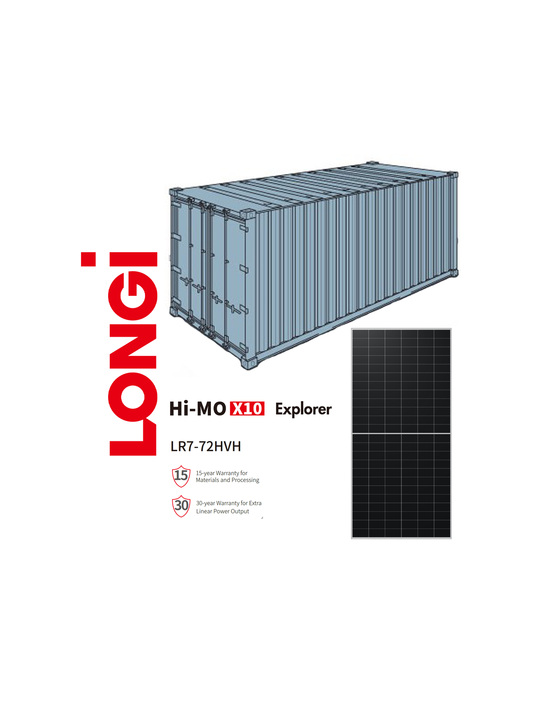 Longi Solar Hi-Mo X10 Scientist LR7-72HVD-650M (Container 40") LR7-72HVD-645M-CNT