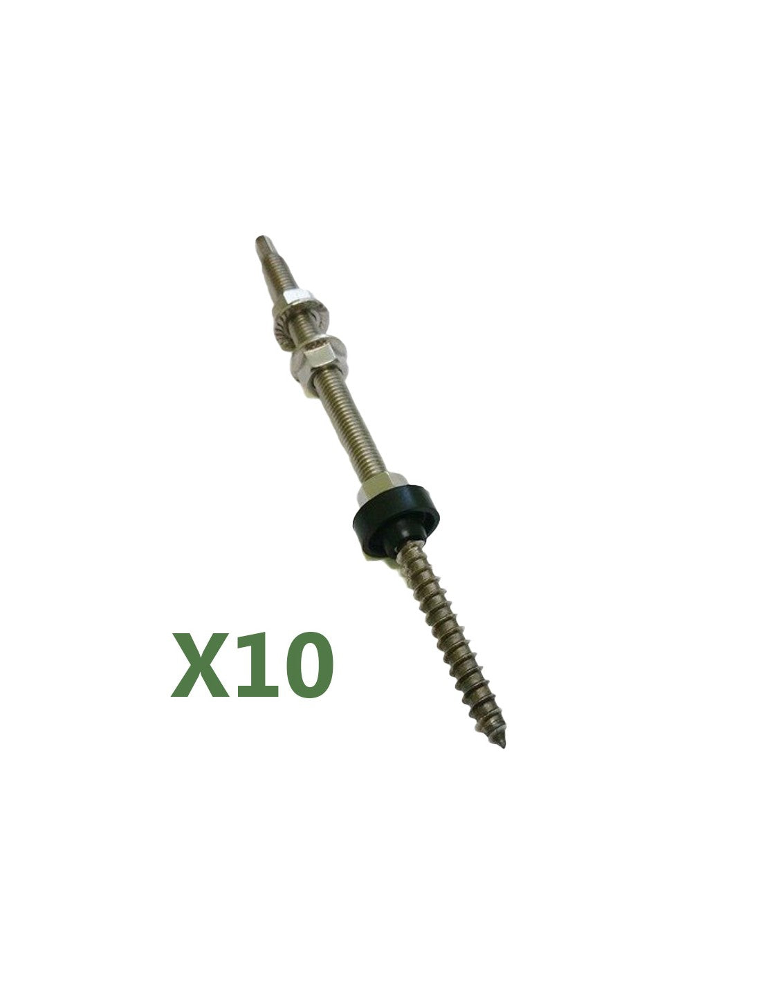 Satz mit 10 Doppelgewindeschraube M10x300mm Wellige Dächer Ein gewelltes