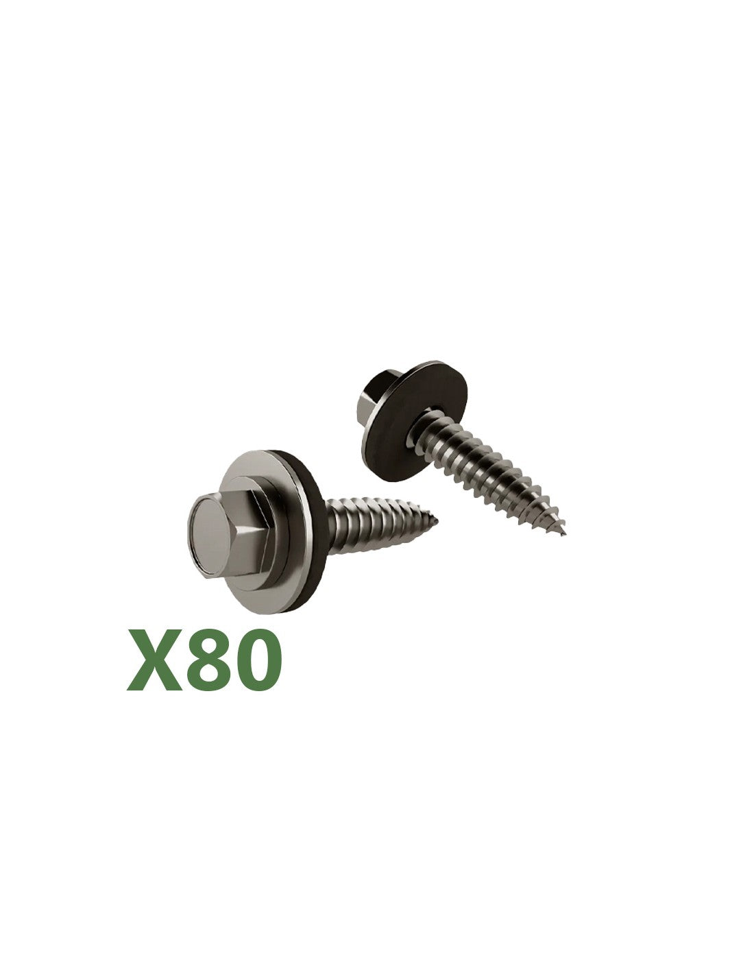 Satz mit 80 selbstschneidenden Bimetallschrauben A2 5,5 x 25 mm