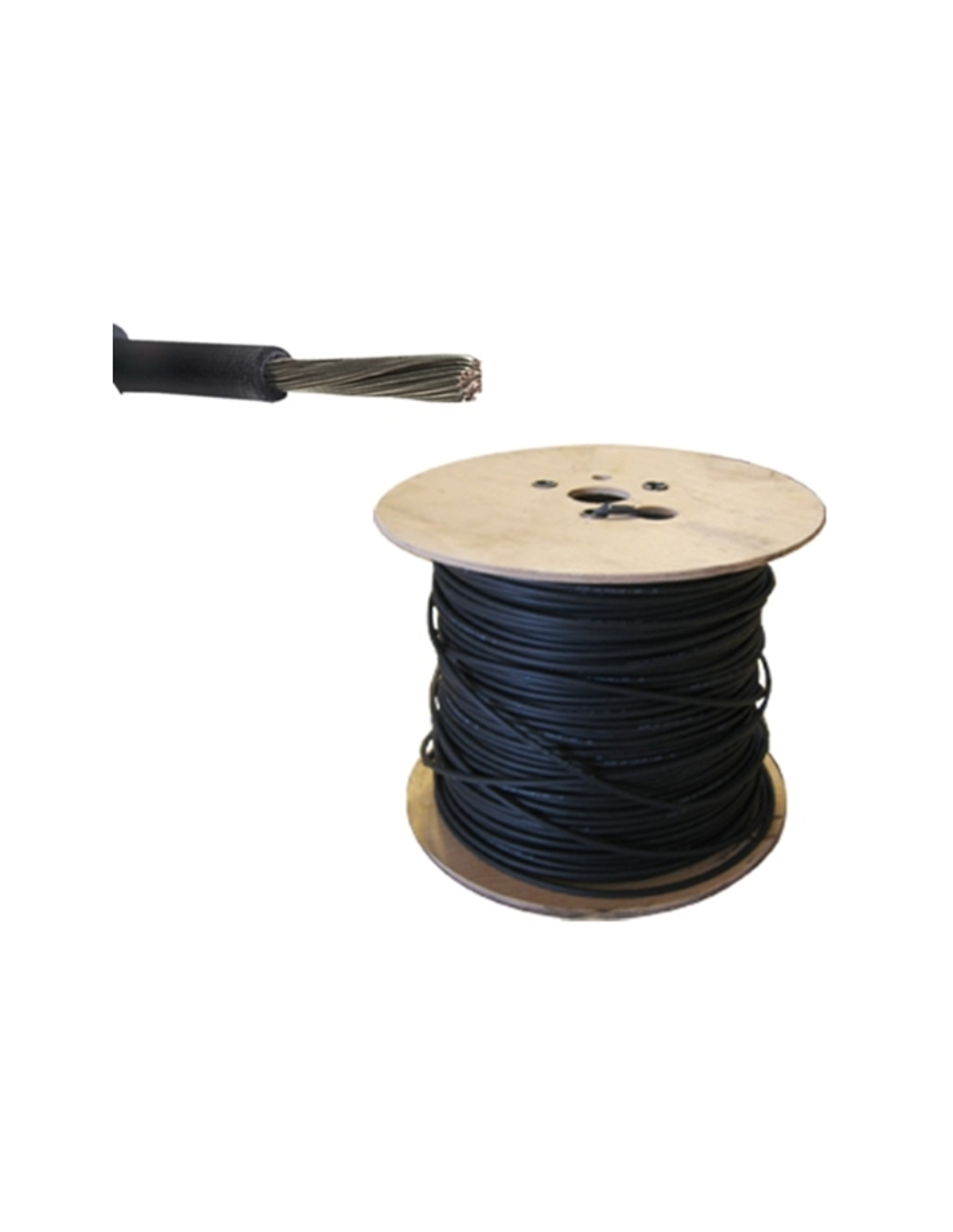 Schwarze Solarkabelspule 6 mm² (100 Meter)
