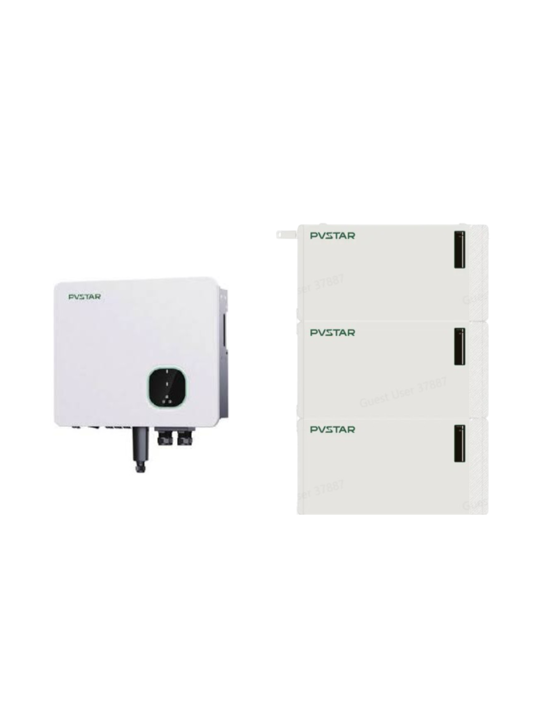 Selbstverbrauch-Kit PVstar: Hybrid-Wechselrichter 5kw + Lithium-Batterie 15.36kWh