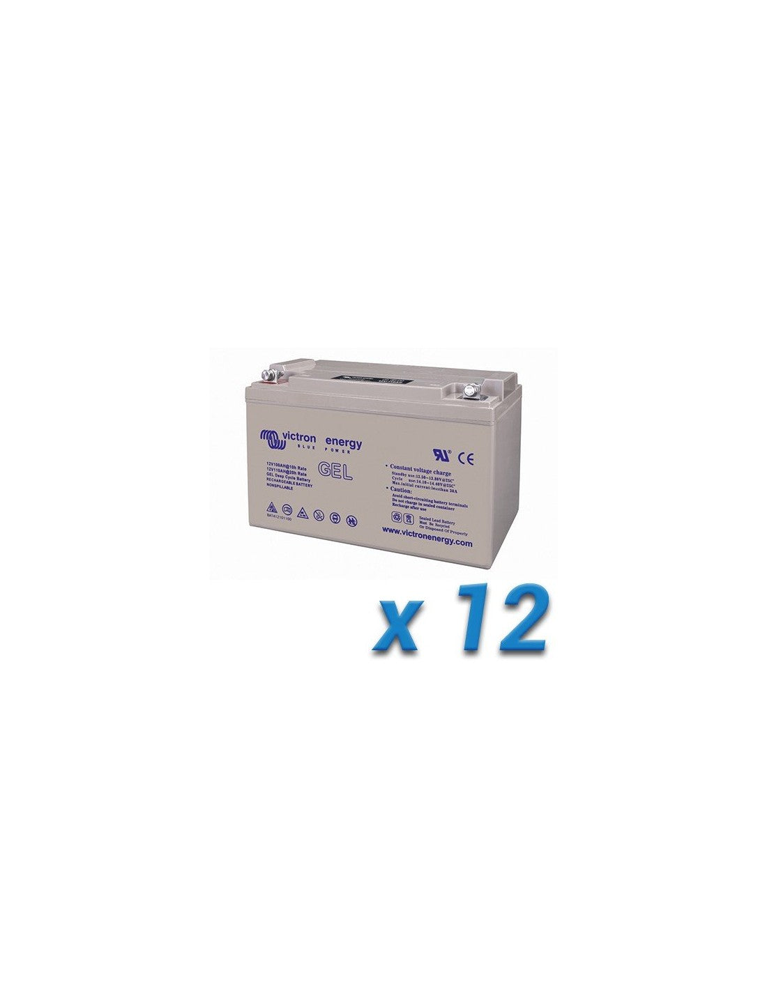 Set 12 x Batterie 130Ah 12V GEL Deep Cycle Victron Energy Photovoltaik Camper