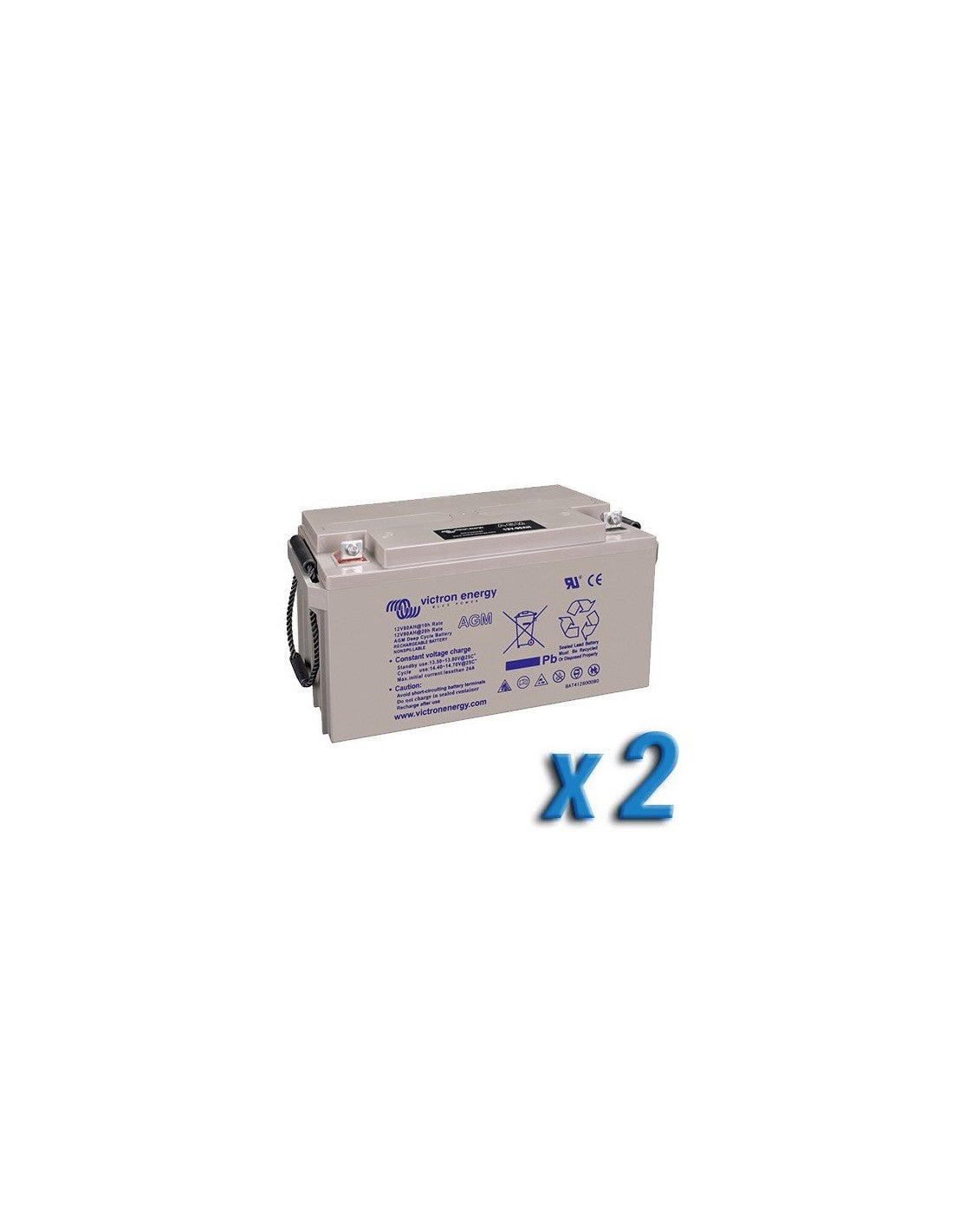 Set 2 x Batterie 110Ah 12V AGM Deep Cycle Victron Energy Photovoltaik Camper