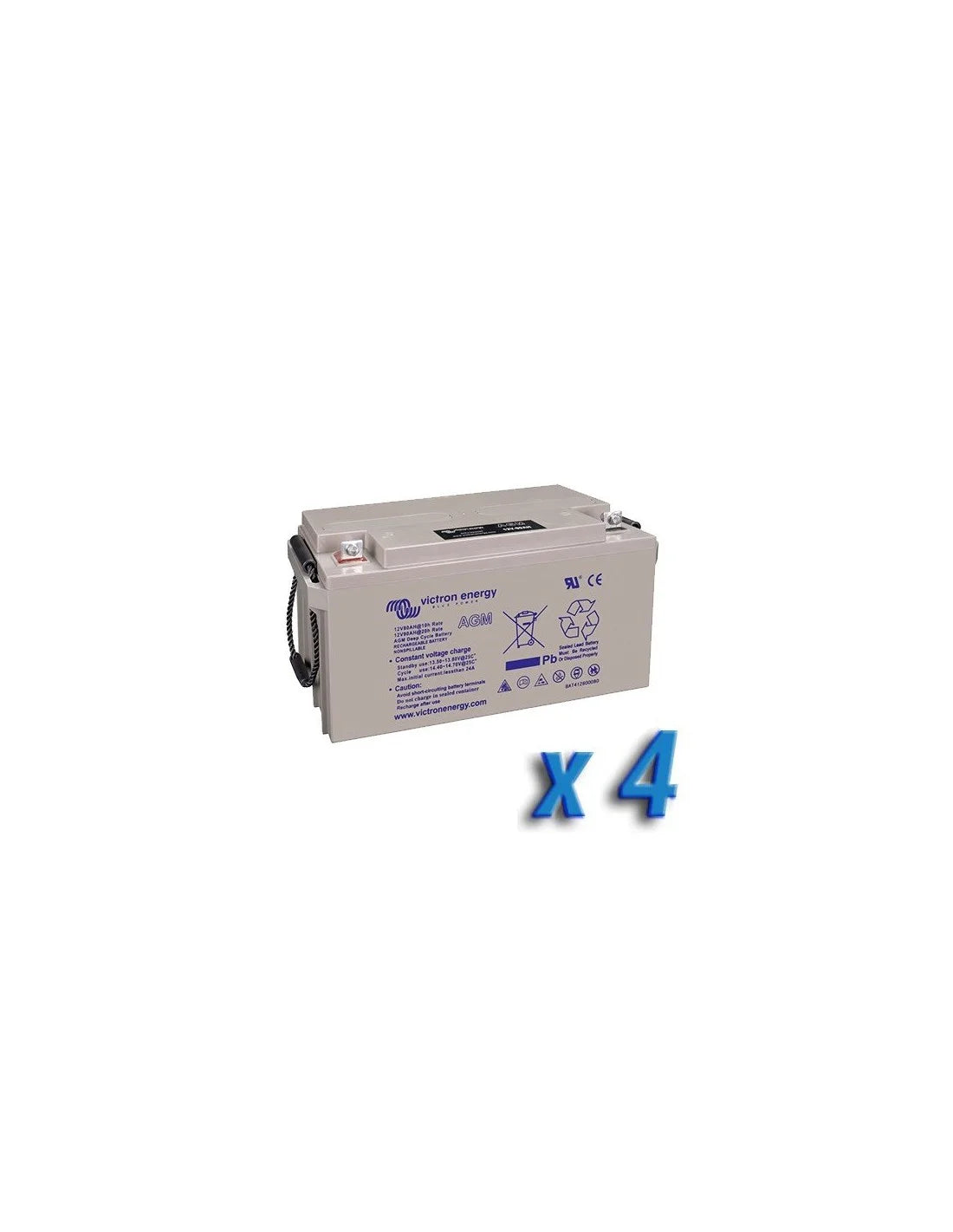 Set 4 x Batterie 110Ah 12V AGM Deep Cycle Victron Energy Photovoltaik Camper