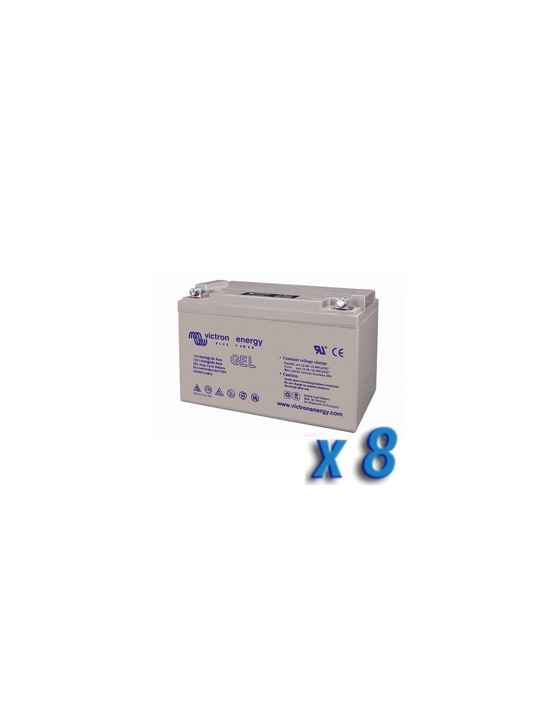 Set 8 x Batterie 130Ah 12V GEL Deep Cycle Victron Energy Photovoltaik Camper