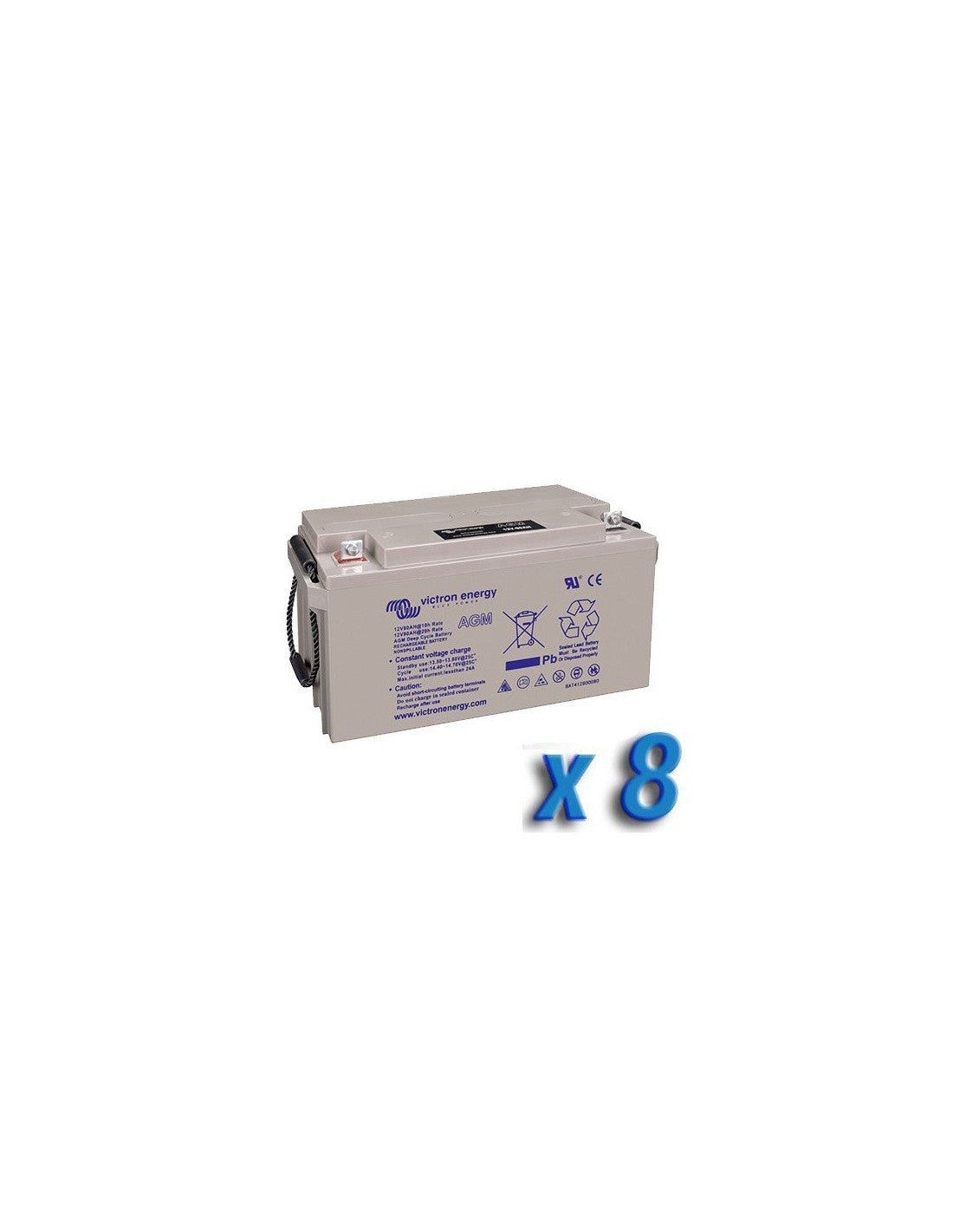 Set 8 x Batterie 165Ah 12V AGM Deep Cycle Victron Energy Photovoltaik Camper