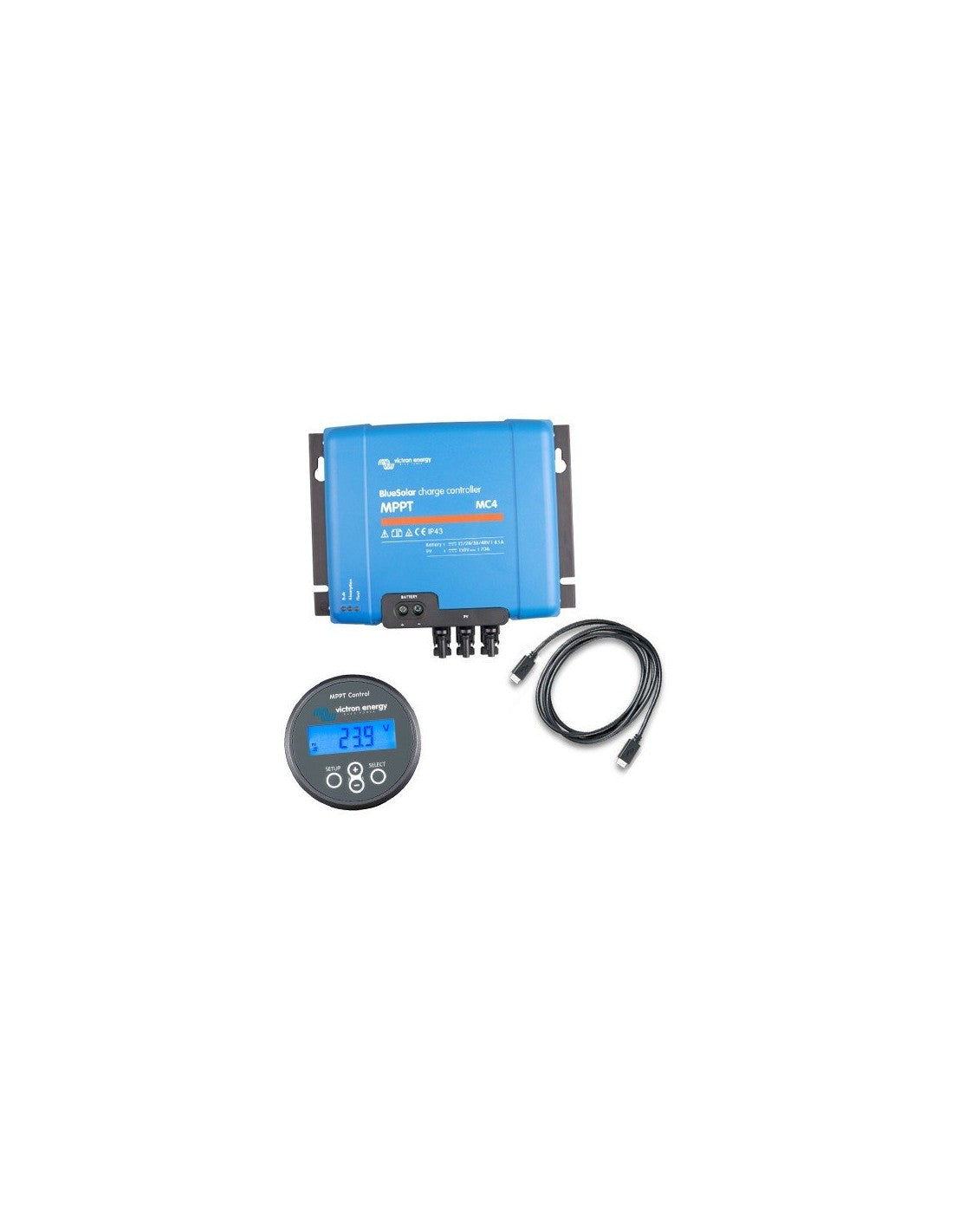 Set Charge Controller BlueSolar MPPT 150/70- 150VOC 70A+Display MPPT Control