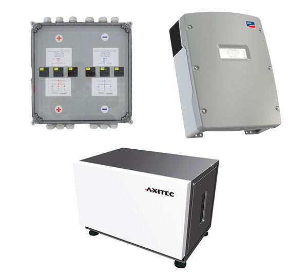Solarics-AXITEC + SMA  Solarspeicher AXISTORAGE LI 8S (3 STK./26,7 KWH) + 1X SI 6.0H