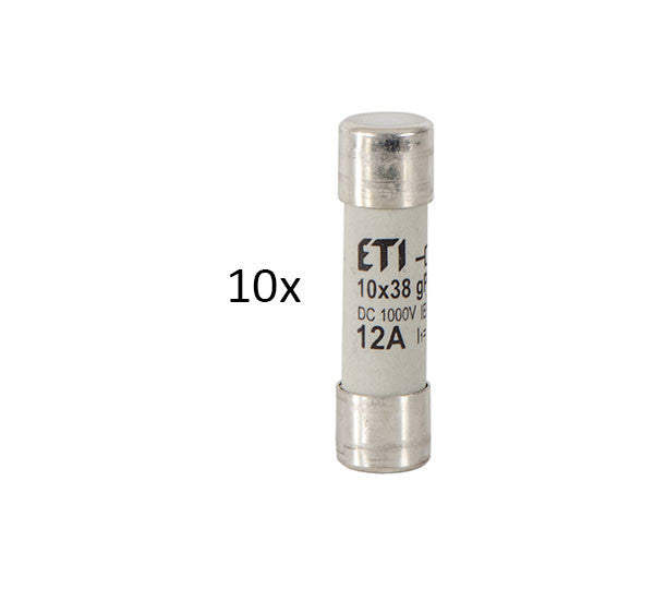 Solarics_DIVERSE Trennstellen und Anschlusskästen PV-FUSE 12A 10X38 1000V (PACKAGE OF 10 PCS)