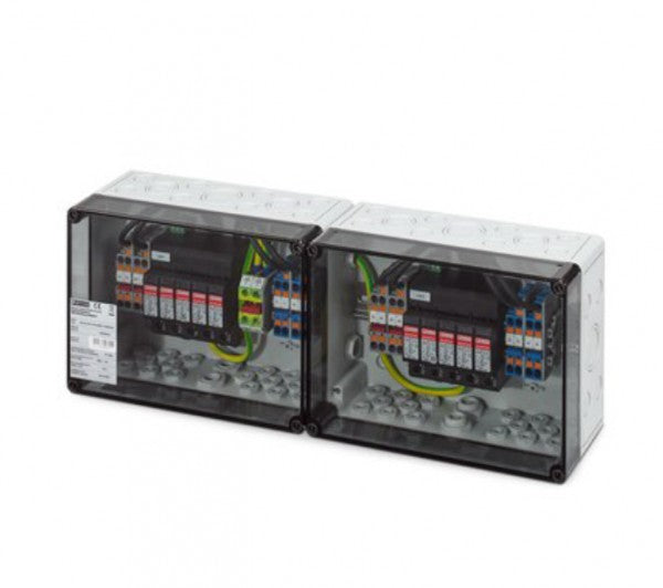 Solarics_PHOENIX CONTACT Trennstellen und Anschlusskästen ÜBERSPANNUNGSSCHUTZBOX 4 MPPT, TYP 1+2 JE 2 X IN / OUT, I MAX JE 40 A, KLEMMEN