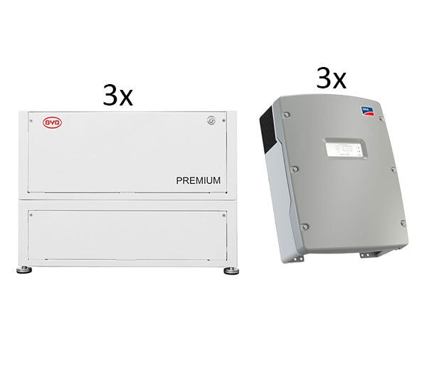 Solarics_BYD + SMA  Solarspeicher B-BOX LVL 2021 15,4 (3 STK./46,08 KWH) + 3X SI 8.0