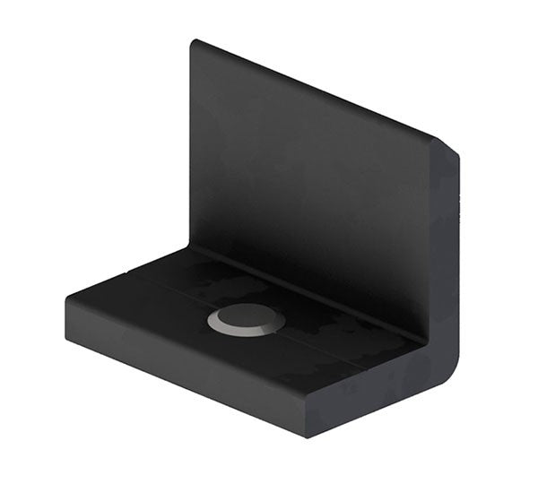 Solarics_K2 SYSTEMS Einlegesysteme INSERTION RAIL END STOP SCHWARZ ELOXIERT HORIZONTAL-ENDWINKEL SCHWARZ INKL. MADENSCHRAUBE
