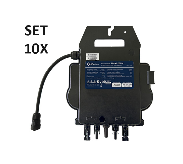 Solarics_APSYSTEMS Microwechselrichter EZ1-S (600VA) FÜR 2 MODULE, 10ER SET 10 X MICROWECHSELRICHTER, 600 VA, 1-PHASIG