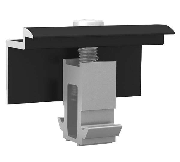Solarics_K2 SYSTEMS Montageschienen EC SET DOMECLAMP 30-50MM BLACK UNIVERSAL ENDKLEMMEN-SET DOME 6, SCHWARZ