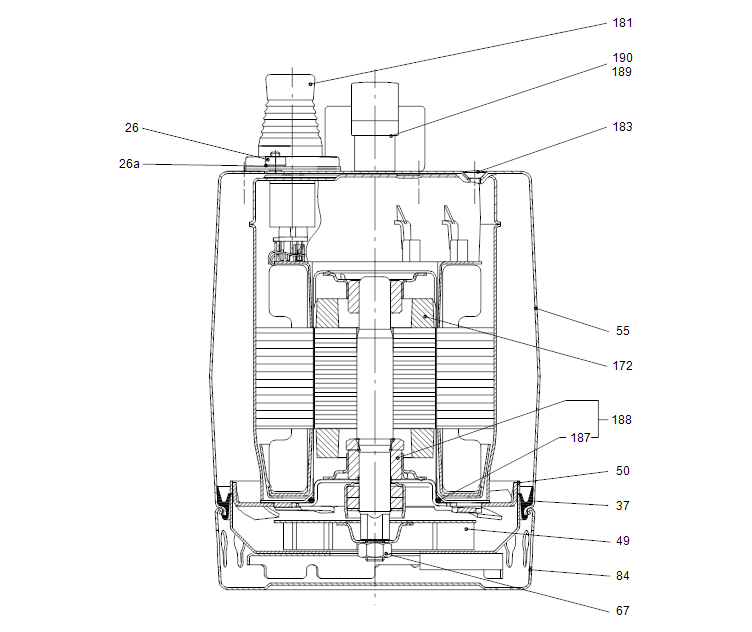 Ersatzteile2-Grundfos Tauchmotorpumpe UNILIFT KP.250.AV.1 Nr. 012H1400