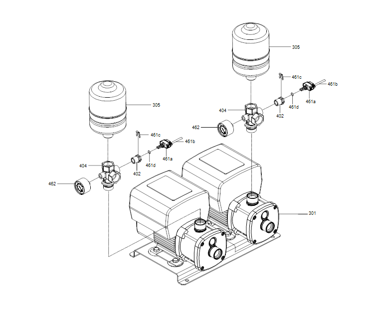 GRUNDFOS Druckerhöhungsanlage CMBE TWIN 3-62 I-U-C-C-D-A - Art Nr. 99219420