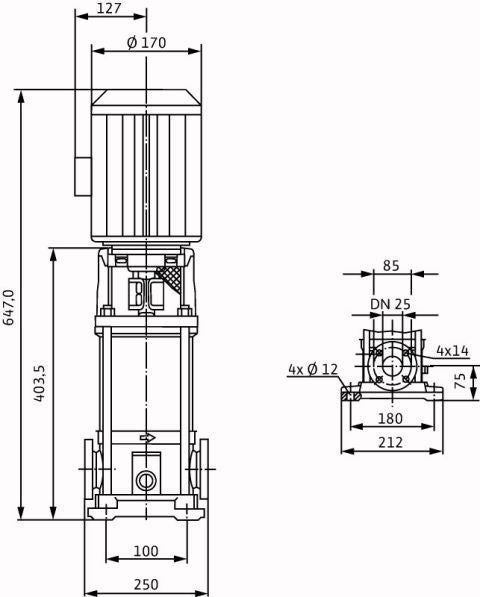 Wilo verti.mehrst.Kreiselpumpe Multivert MVI 206