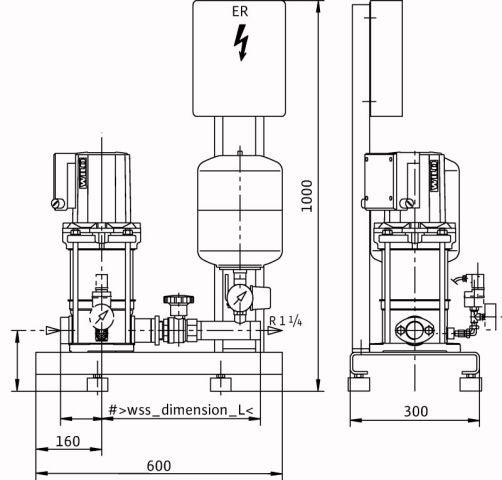 Wilo Einzelpumpenanlage Economy CO-1 MVIS 405/ERPN10,Rp11/4/R11/4,1.1kW